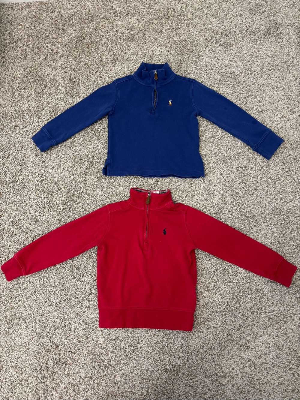 Ralph Lauren Kids 1/4 Zip Sweatshirts Bundle in Blue & Red